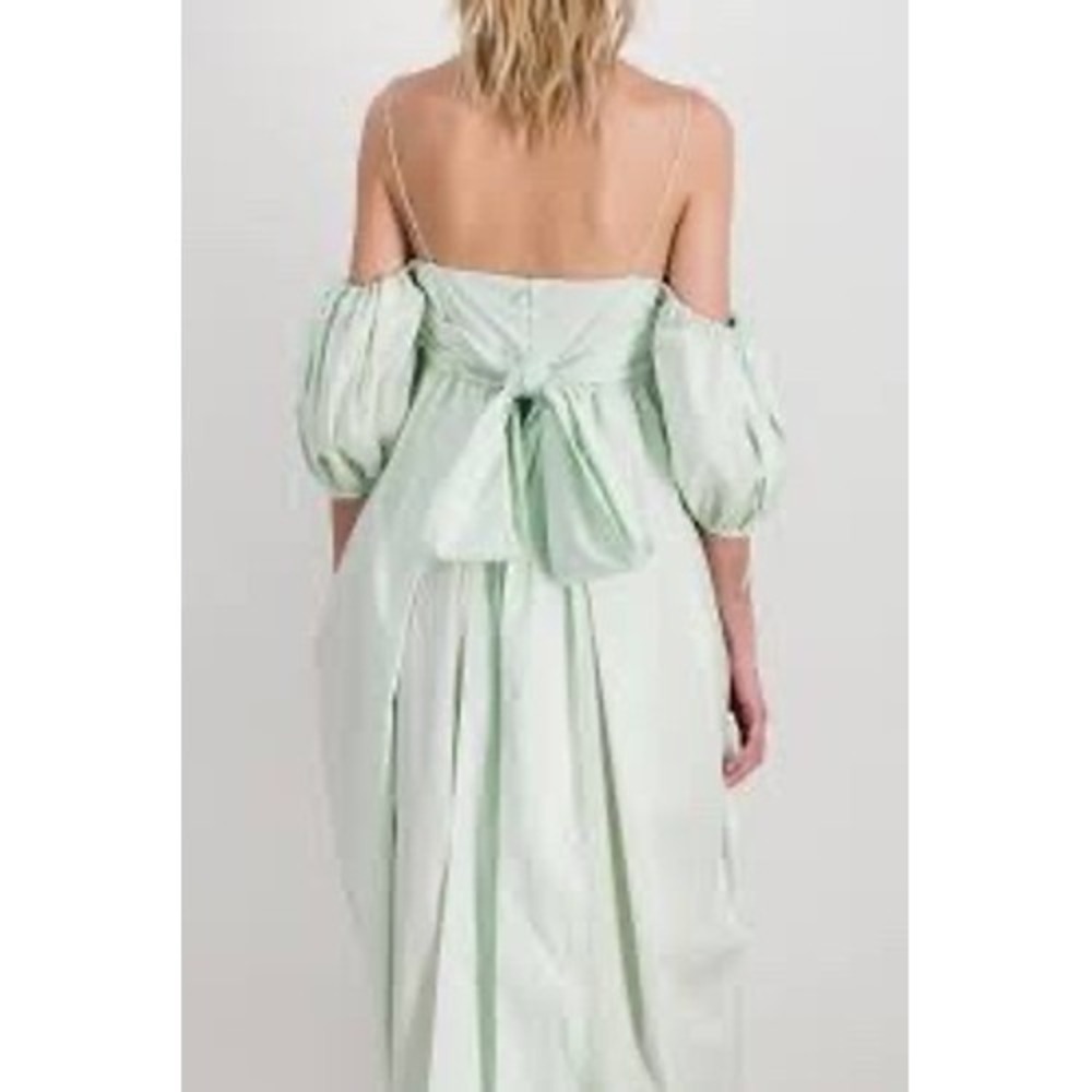 Cecilie Bahnsen Mint Green Cotton Poplin Joel Midi Dress US 6 UK 10 - Picture 8 of 16
